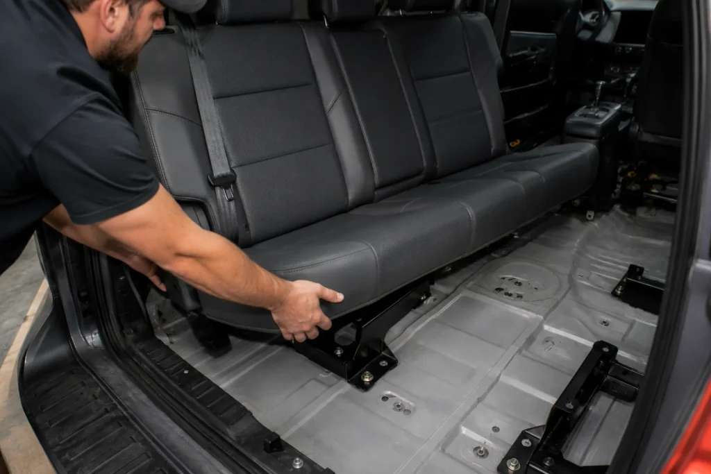 Adjusting the vehicle's rear seat