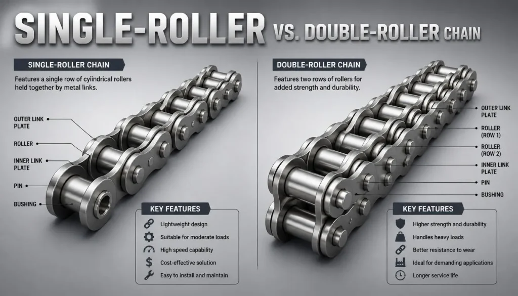Single-Roller vs. Double-Roller Chain