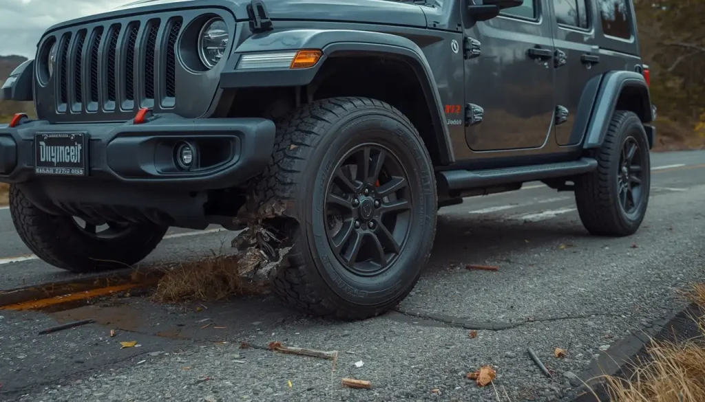 A Puncture or Tire Damage