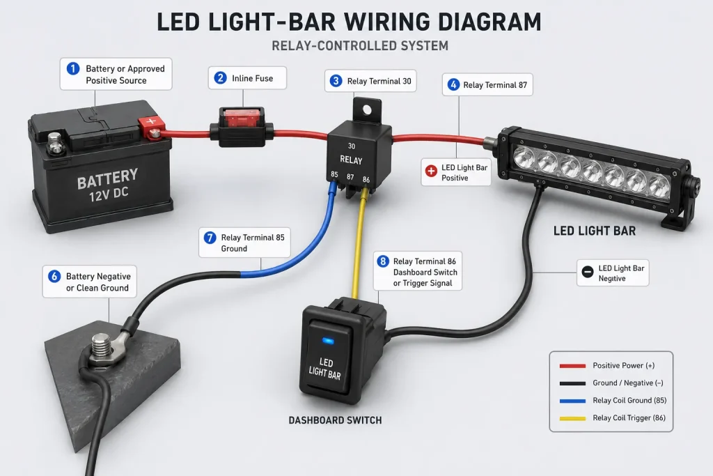 LED Light-Bar Wiring Diagram