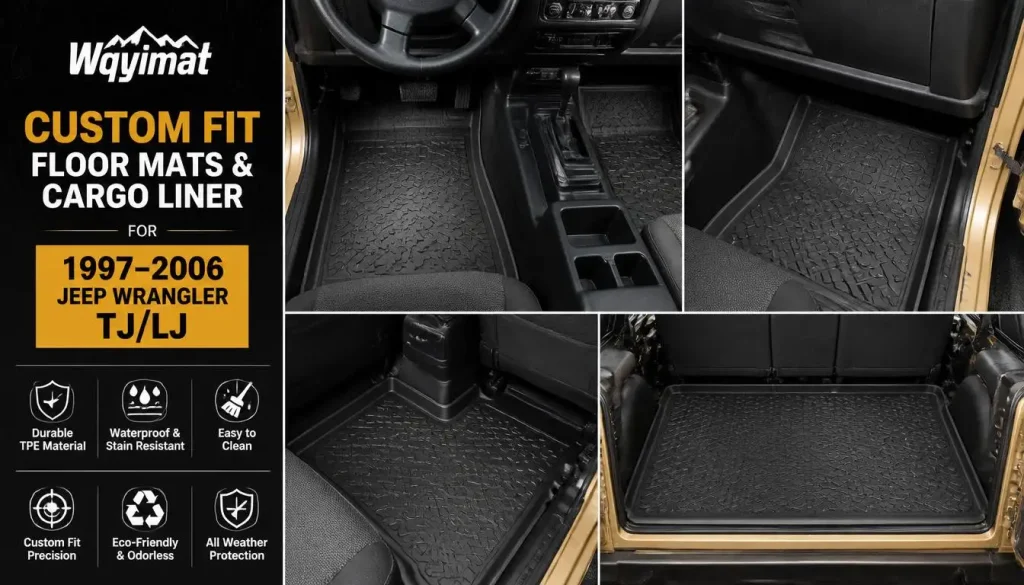 Wqyimat Custom Floor Mats and Cargo Liner for 1997–2006 Jeep Wrangler TJLJ