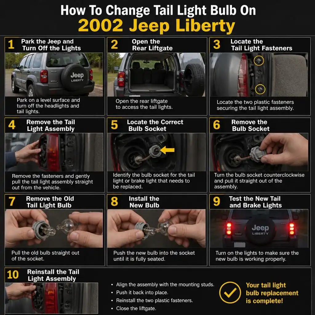How To Change Tail Light Bulb On 2002 Jeep Liberty
