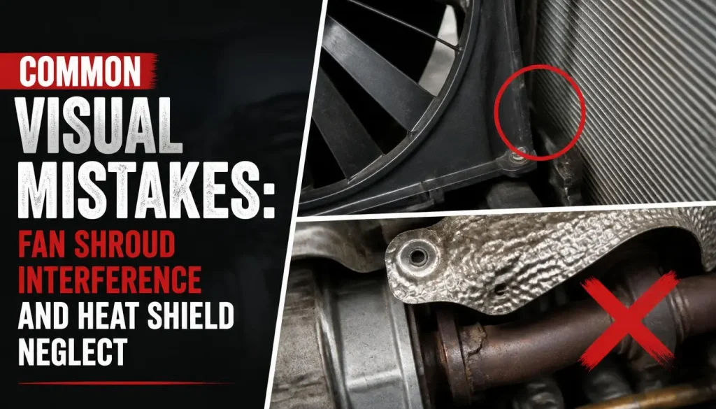 Common Visual Mistakes Fan Shroud Interference and Heat Shield Neglect