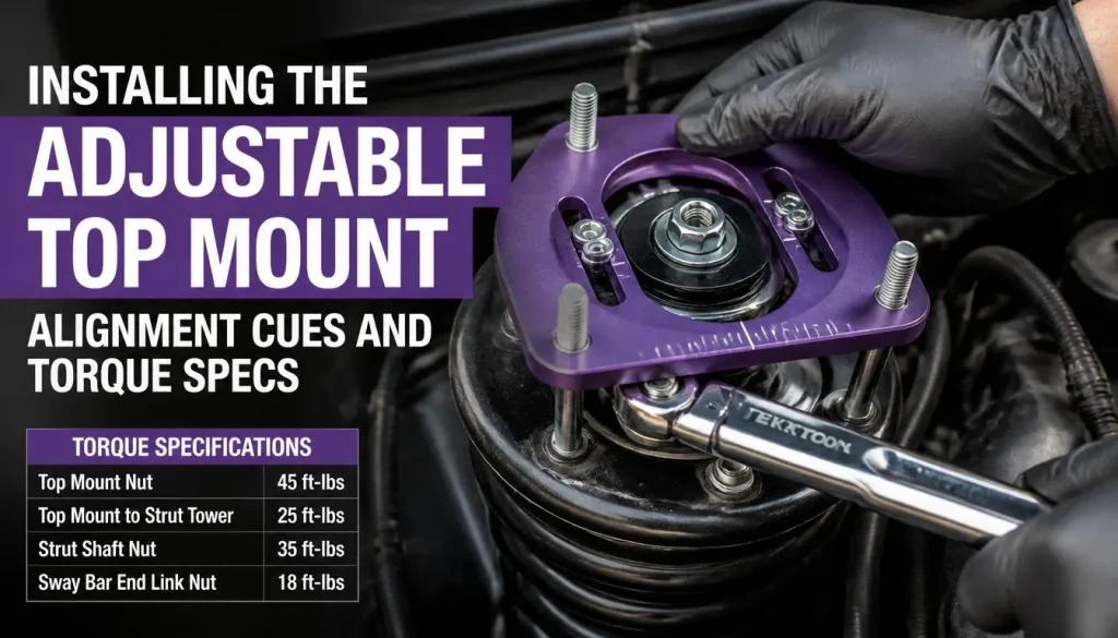 Installing the Adjustable Top Mount Alignment Cues and Torque Specs