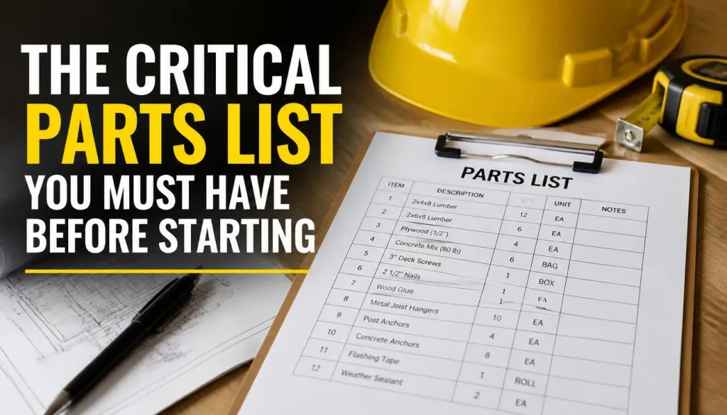 The Critical Parts List You Must Have Before Starting